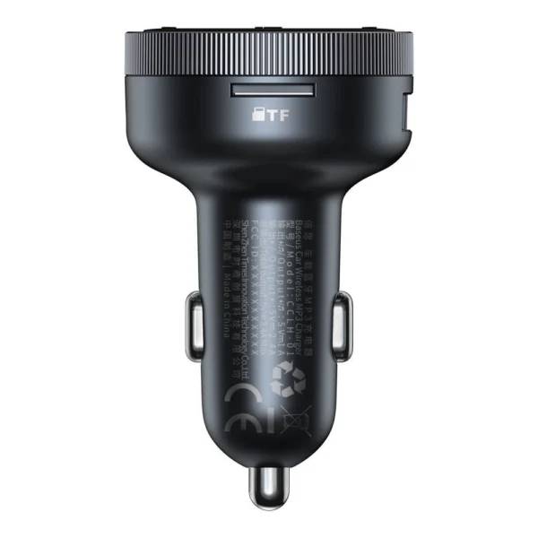 Baseus Enjoy FM transmitter LED car charger 2x USB / 3.5mm jack wireless MP3 player Bluetooth 5.0 3.4A black (CCLH-01)eng