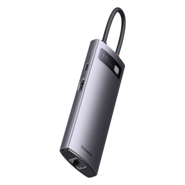 Baseus StarJoy HUB 6-Port USB-C - 3x USB-A / 1x HDMI / 1x RJ45 / 1x USB-C PD grayeng