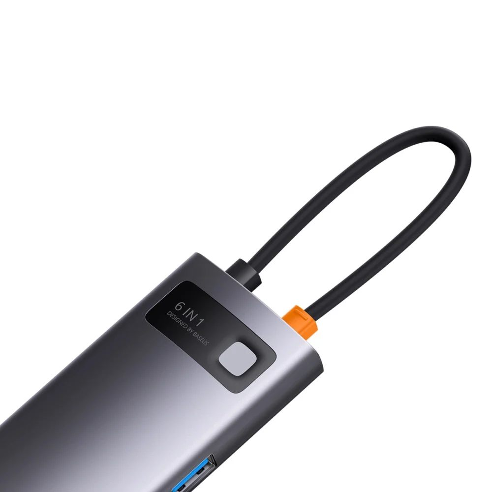Baseus StarJoy HUB 6-Port USB-C - 3x USB-A / 1x HDMI / 1x RJ45 / 1x USB-C PD grayeng