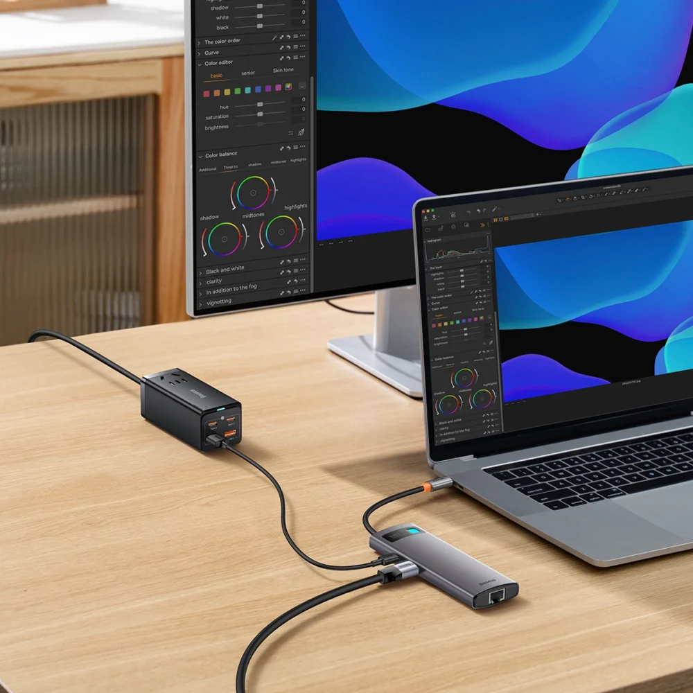 Baseus StarJoy HUB 6-Port USB-C - 3x USB-A / 1x HDMI / 1x RJ45 / 1x USB-C PD grayeng