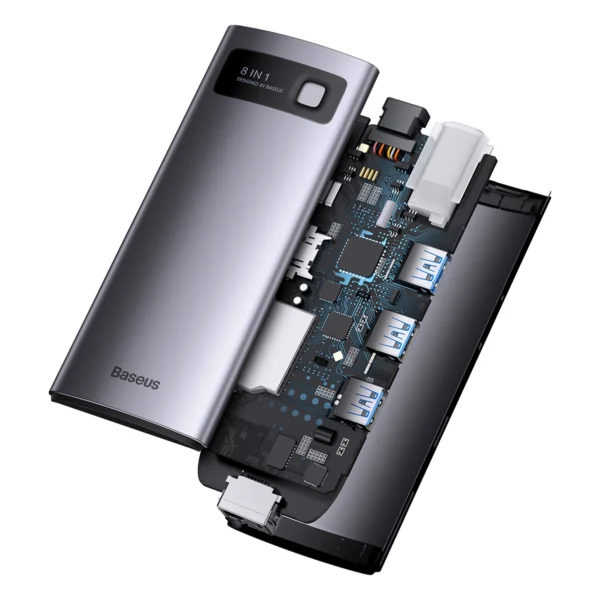 Baseus StarJoy HUB 8-Port USB-C - 3x USB-A / 1x HDMI / 1x RJ45 / 1x SD/TF / 1x USB-C PD grayeng