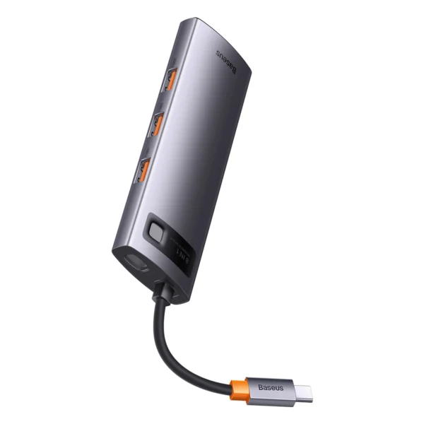 HUB 8in1 Baseus StarJoy USB-C to USB-C PD / 3x USB-A / HDMI / RJ-45 / SD TF - grayeng