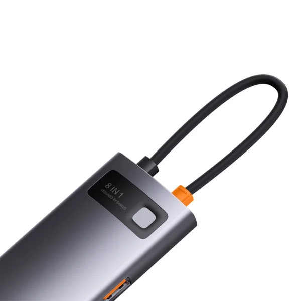 HUB 8in1 Baseus StarJoy USB-C to USB-C PD / 3x USB-A / HDMI / RJ-45 / SD TF - grayeng