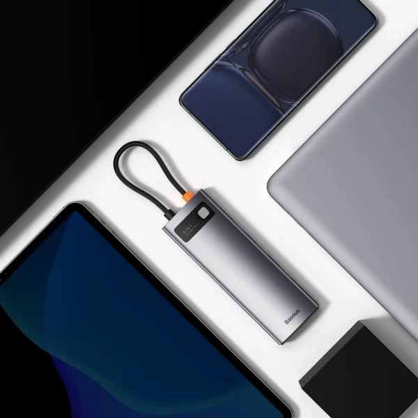 HUB 8in1 Baseus StarJoy USB-C to USB-C PD / 3x USB-A / HDMI / RJ-45 / SD TF - grayeng