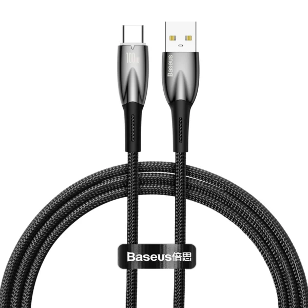 Baseus Glimmer Series Fast Charging Cable USB-A - USB-C 100W 480Mbps 1m Blackeng