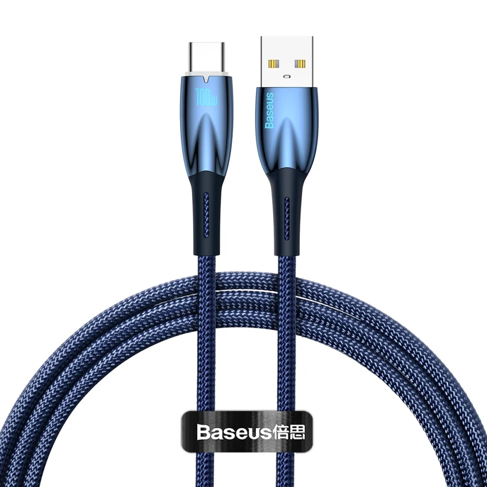 Baseus Glimmer Series fast charging cable USB-A - USB-C 100W 480Mbps 1m blueeng