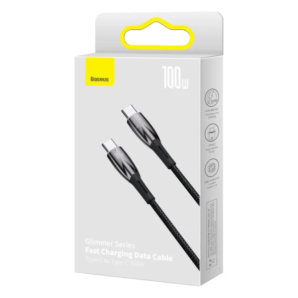 Baseus CADH000701 USB-C - USB-C PD cable 100W 5A 480Mb/s 1m - blackeng