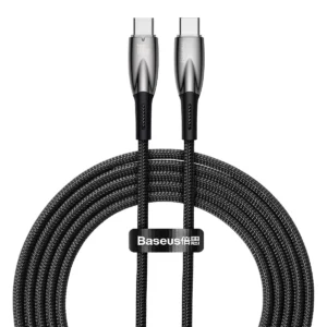 Baseus Glimmer Series Fast Charging Cable USB-C 480Mbps PD 100W 2m Blackeng