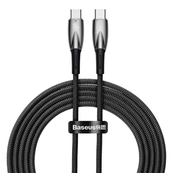 Baseus Glimmer Series Fast Charging Cable USB-C 480Mbps PD 100W 2m Blackeng