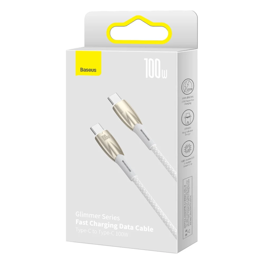 Baseus CADH000802 USB-C - USB-C PD cable 100W 5A 480Mb/s 2m - whiteeng