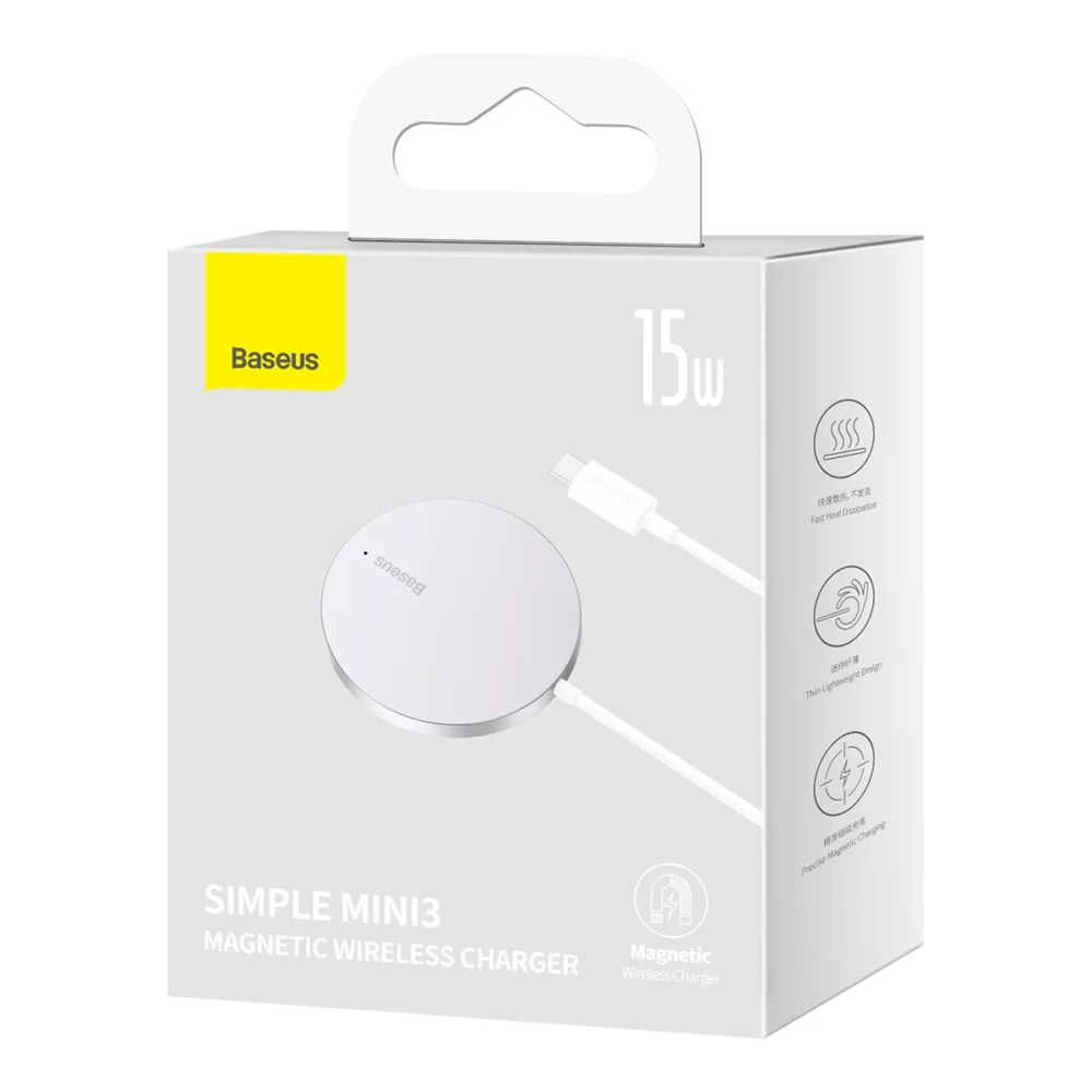 Baseus Simple Mini3 induction charger 15W silvereng