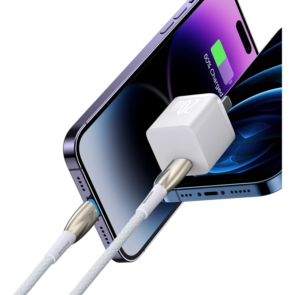 Baseus CADH000002 Lightning - USB-C PD cable 20W 480Mb/s 1m - whiteeng