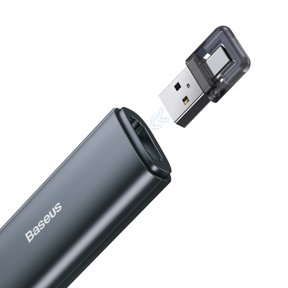 Baseus Orange Dot AI Laser Pointer with Automatic Voice Transcription, Dual Lasers - Grayeng