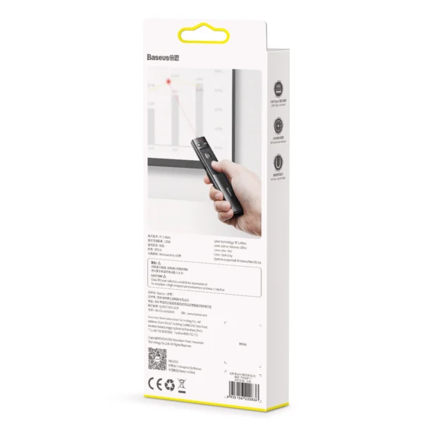 Baseus Orange Dot AI Laser Pointer with Automatic Voice Transcription, Dual Lasers - Grayeng