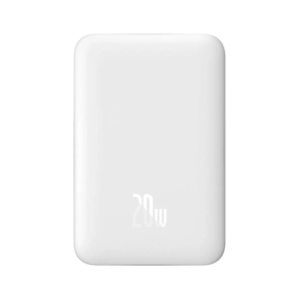 Baseus Magnetic Mini 10000mAh USB-C PD 20W / MagSafe 15W powerbank - white + USB-C cableeng