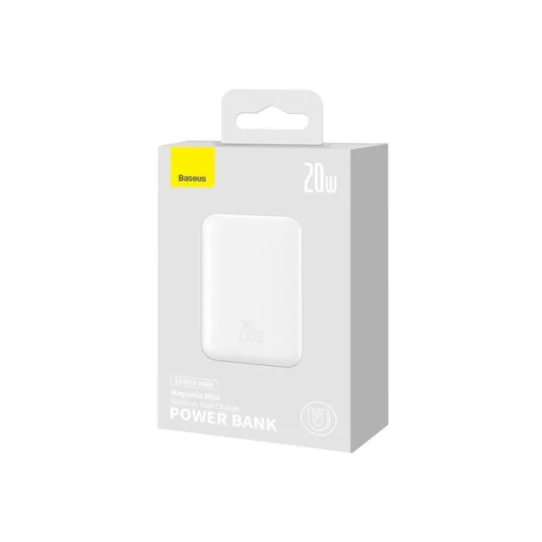 Baseus Magnetic Mini 10000mAh USB-C PD 20W / MagSafe 15W powerbank - white + USB-C cableeng
