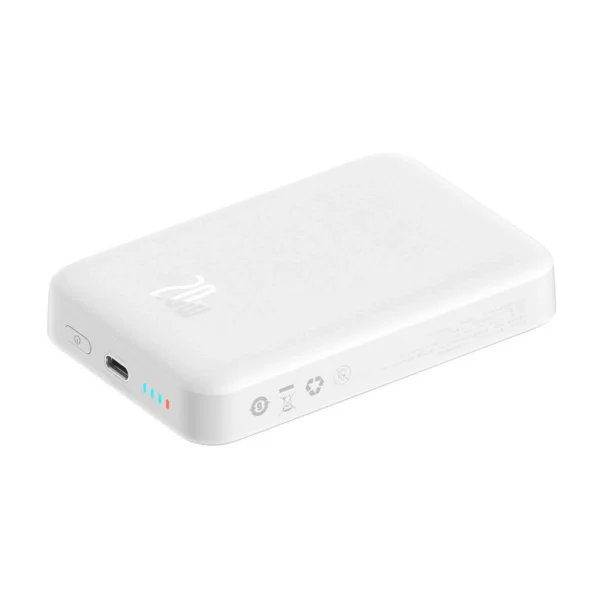 Baseus Magnetic Mini 10000mAh USB-C PD 20W / MagSafe 15W powerbank - white + USB-C cableeng