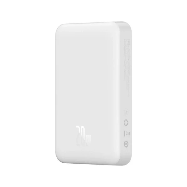 Baseus Magnetic Mini 10000mAh USB-C PD 20W / MagSafe 15W powerbank - white + USB-C cableeng