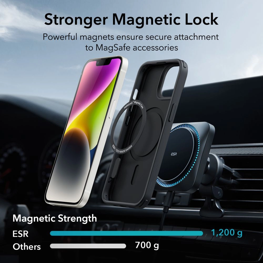 ESR Classic Hybrid Halolock MagSafe iPhone 14 Plus Case - Blackeng