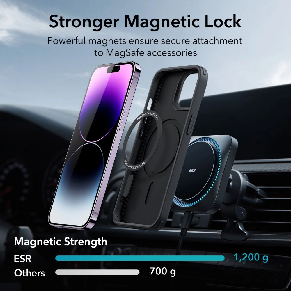 ESR Classic Hybrid Halolock MagSafe Case for iPhone 14 Pro Max - Blackeng