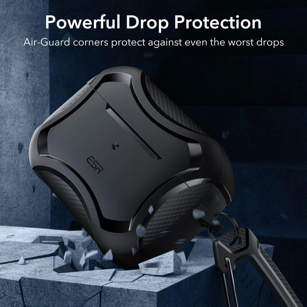 ESR Cyber ​​Armor Halolock Case with MagSafe for Apple AirPods Pro 1/2 - Blackeng