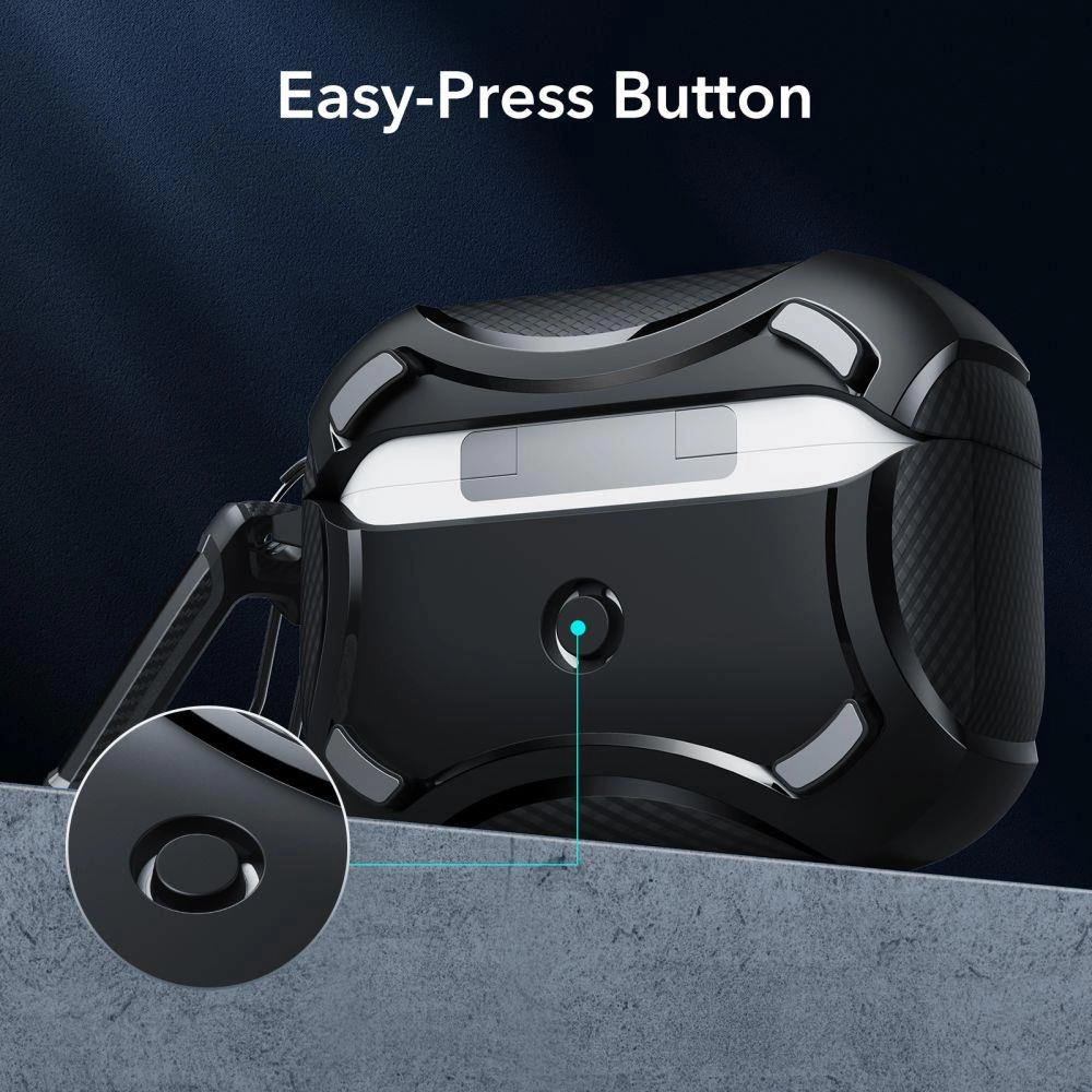 ESR Cyber ​​Armor Halolock Case with MagSafe for Apple AirPods Pro 1/2 - Blackeng
