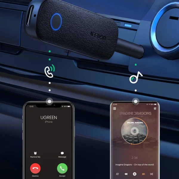 Ugreen bluetooth transmitter receiver mini jack 3.5mm black (CM403)eng