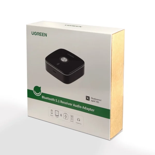 Ugreen Bluetooth 5.1 aptX 2RCA / 3.5 mm mini jack receiver adapter black (40759)eng