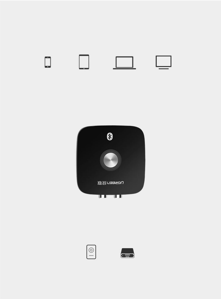 Ugreen Bluetooth 5.1 aptX 2RCA / 3.5 mm mini jack receiver adapter black (40759)eng