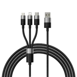 3in1 USB - micro USB / Lightning / USB C 3.5A 1.2m cable Baseus StarSpeed - blackeng