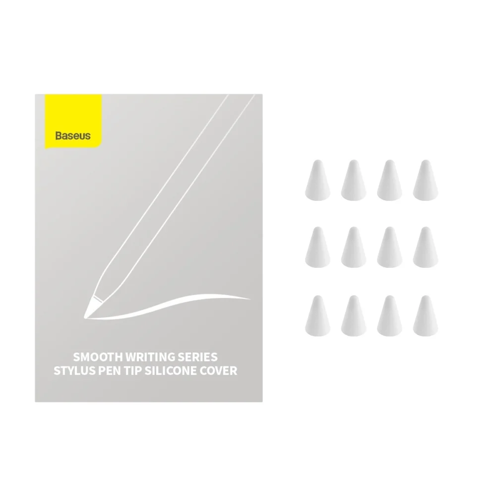 Baseus replaceable silicone tips for a stylus 12pcs. white (soft)eng