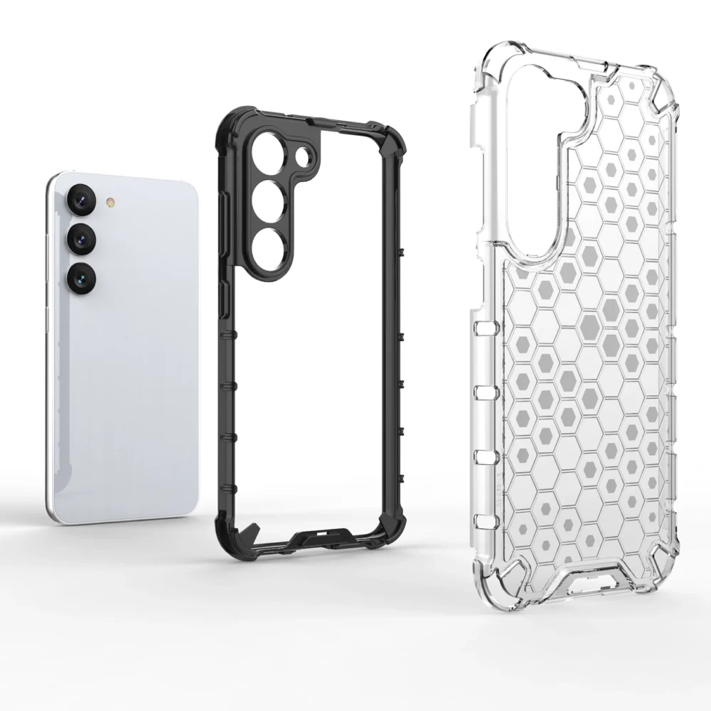 Honeycomb case for Samsung Galaxy S23 armored hybrid cover blackeng