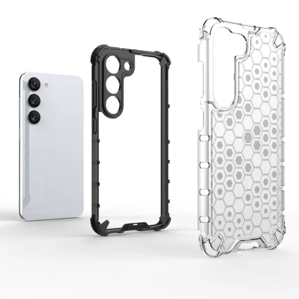 Honeycomb case for Samsung Galaxy S23 armored hybrid cover blackeng