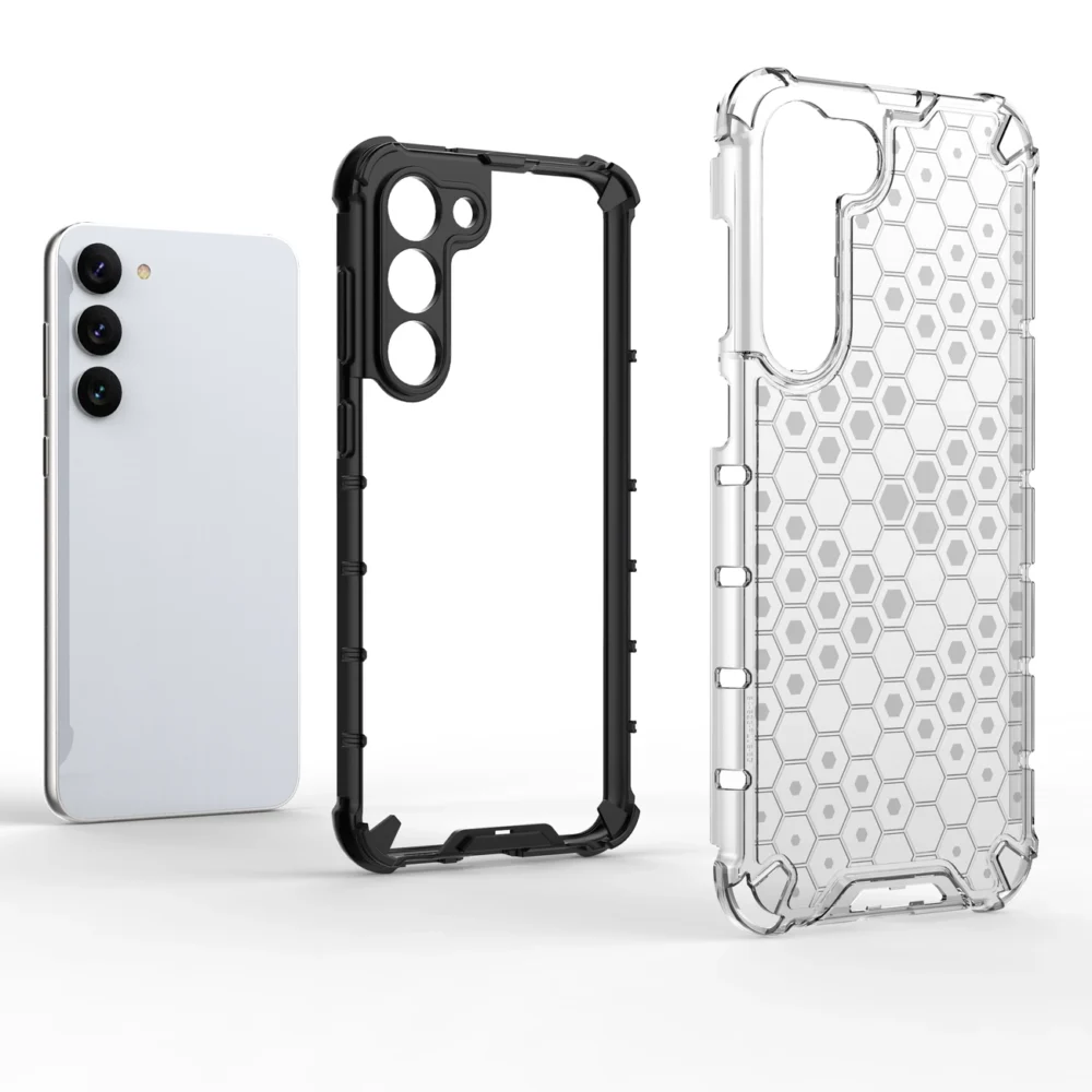 Honeycomb case for Samsung Galaxy S23+ armored hybrid cover blackeng