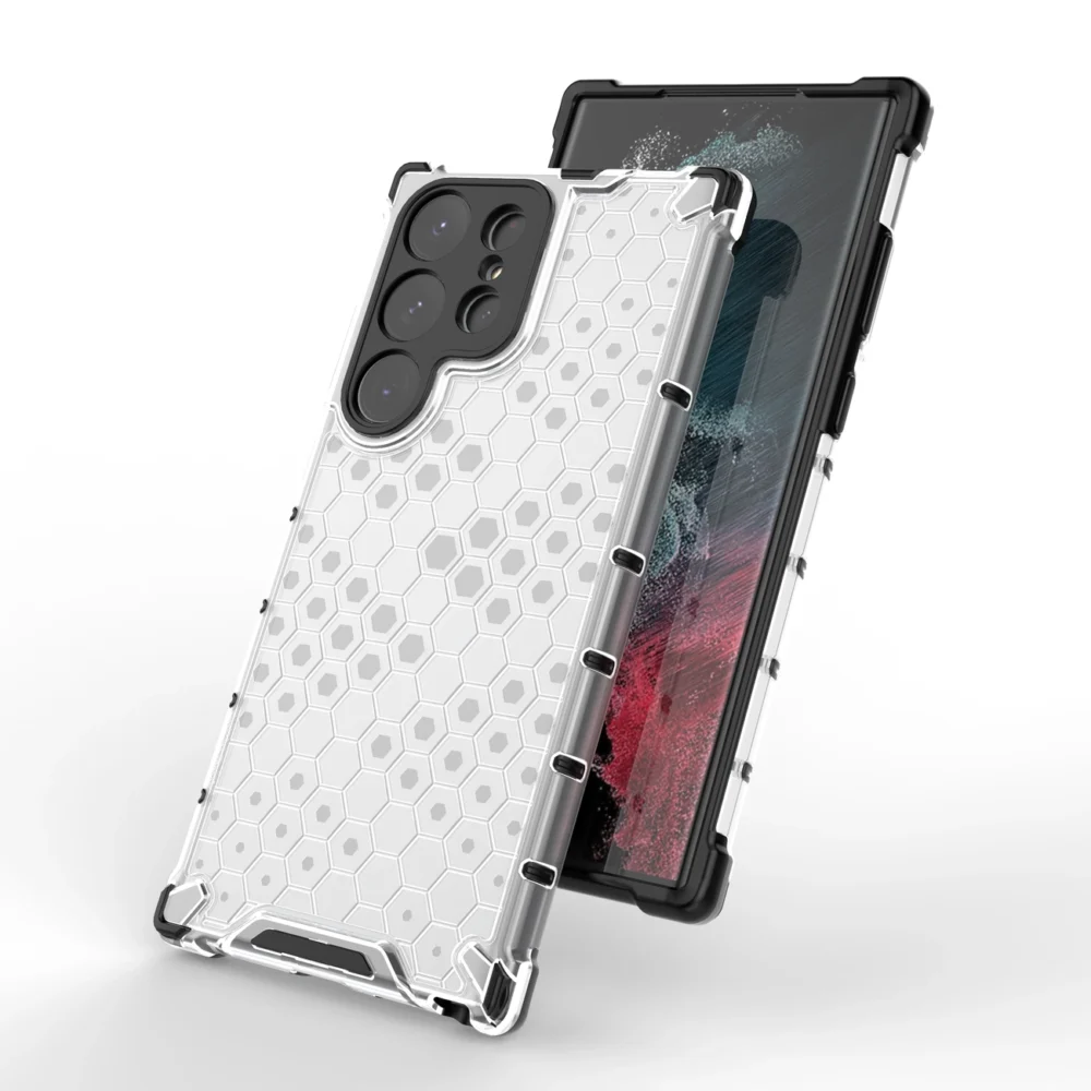 Honeycomb case for Samsung Galaxy S23 Ultra armored hybrid cover blackeng