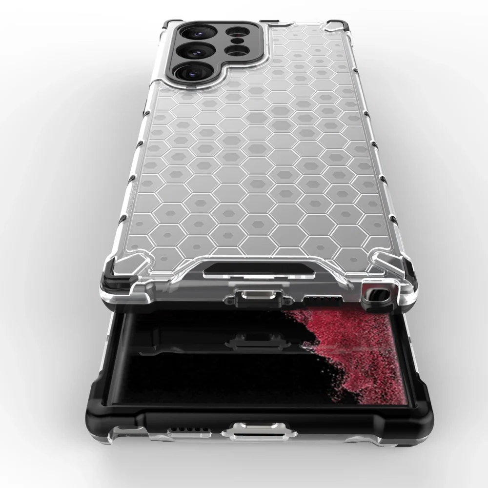 Honeycomb case for Samsung Galaxy S23 Ultra armored hybrid cover blackeng