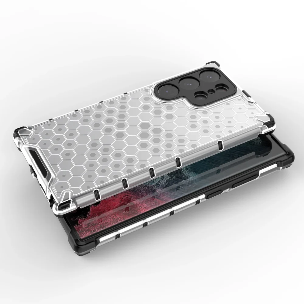 Honeycomb case for Samsung Galaxy S23 Ultra armored hybrid cover blackeng