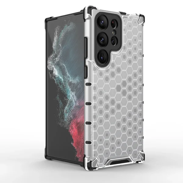 Honeycomb case for Samsung Galaxy S23 Ultra armored hybrid cover blackeng