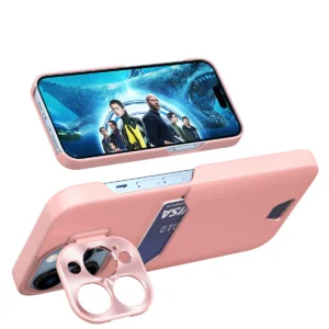 Leather Stand Case for Samsung Galaxy S23 Card Wallet Cover with Stand Pinkeng
