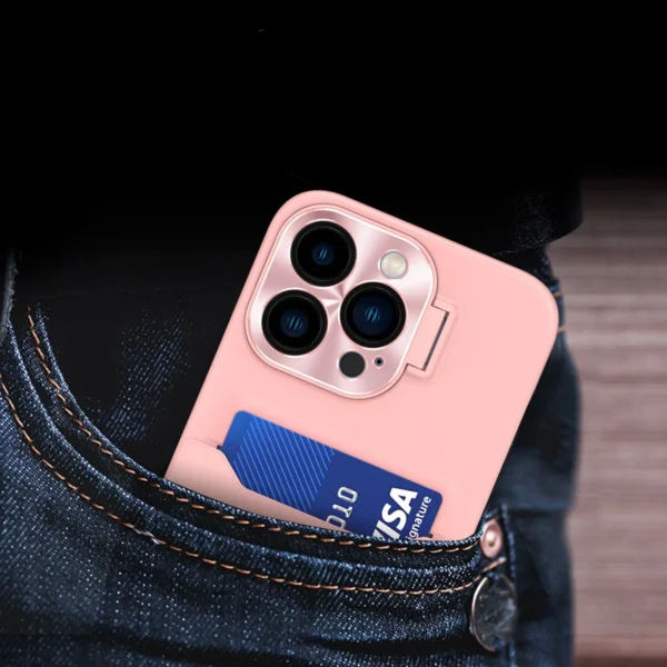 Leather Stand Case for Samsung Galaxy S23 Card Wallet Cover with Stand Pinkeng