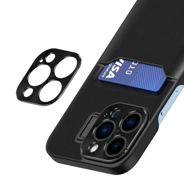 Leather Stand Case case for iPhone 14 Plus cover card wallet with stand blackeng
