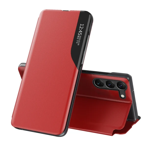 Eco Leather View Case case for Samsung Galaxy S23+ with a flip stand redeng