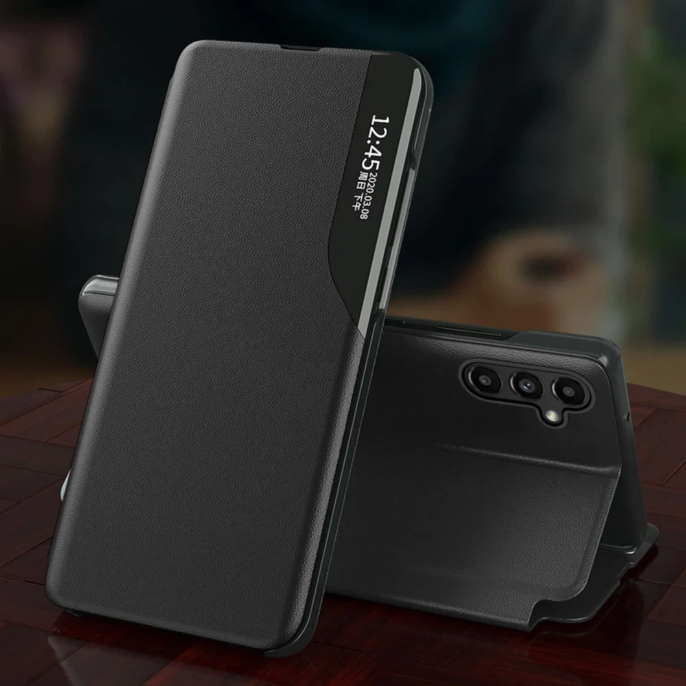 Eco Leather View Case case for Samsung Galaxy S23+ with a flip stand redeng