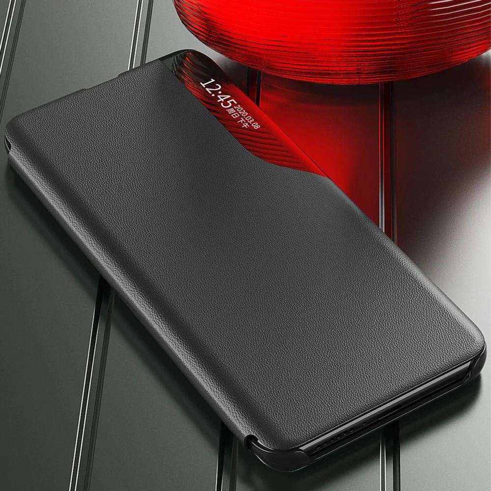 Eco Leather View Case case for Samsung Galaxy S23+ with a flip stand blackeng