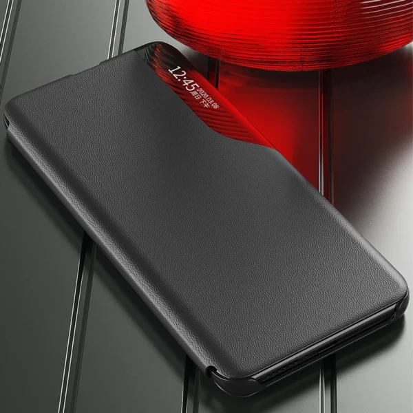 Eco Leather View Case case for Samsung Galaxy S23+ with a flip stand blackeng