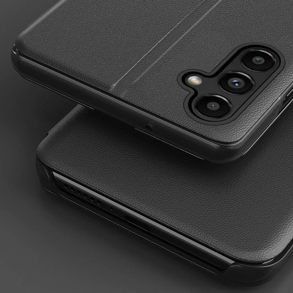 Eco Leather View Case case for Samsung Galaxy S23+ with a flip stand blackeng