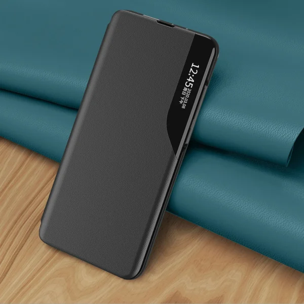 Eco Leather View Case case for Samsung Galaxy S23 with flip stand, blueeng