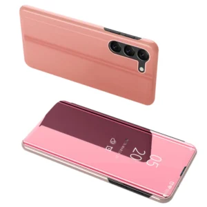 Clear View Case cover for Samsung Galaxy S23 cover with a flap pinkeng