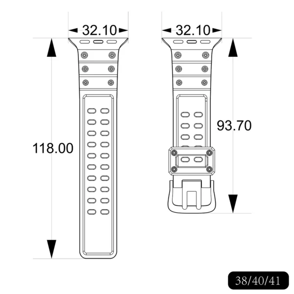 Strap Triple Protection for Apple Watch 38 / 40 / 41 mm band bracelet - pinkeng