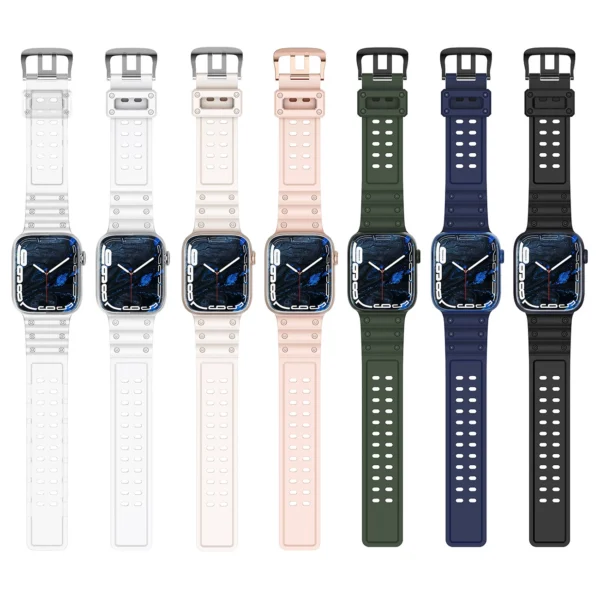 Strap Triple Protection for Apple Watch 42 / 44 / 45 / 49 mm band bracelet - transparenteng